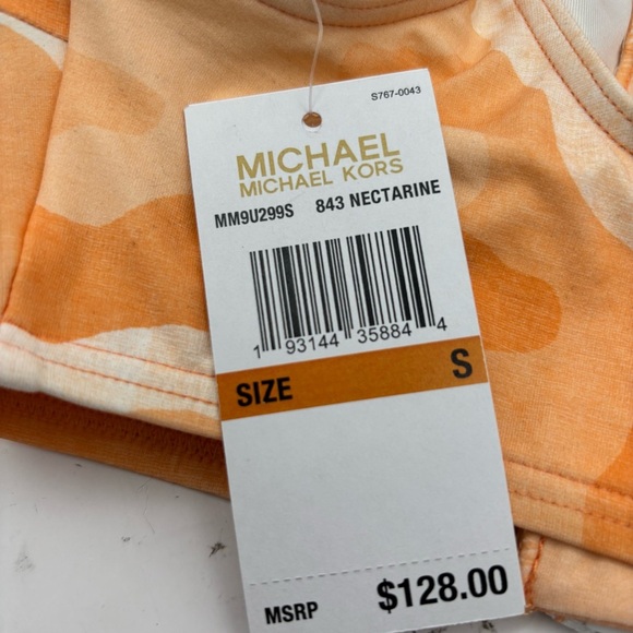 NWT Michael Kors Orange and White Bikini Set Size Small - Picture 8 of 11